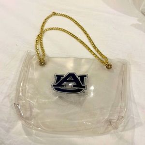Auburn clear stadium bag with chain handle
